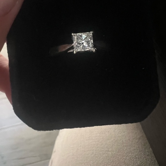 Lady’s 14 Karat White Gold Ideal Cut Solitaire Diamond Engagement Ring - Picture 4 of 8